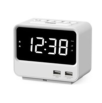 Reloj Belug Despertador Digital Fm Blanco