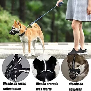 Foto 3 | Foto 3 | Bozal Para Perro Resistente Grueso Polímero Reflectante Ajustable 5 Eo Safe Imports Esi-22924 Negro