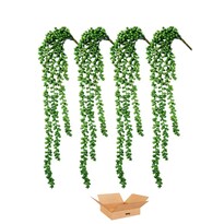 Set Plantas Artificiales De Perlas Suculentas Belug Colgantes De 4 Pzs Verde