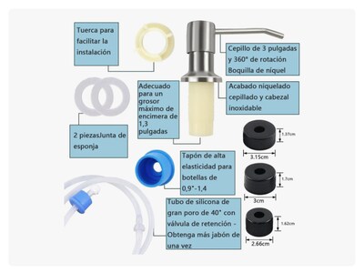 Foto 3 | Foto 3 | Dispensador De Jabón Para Fregadero Xtellar Con Botella De 500ml
