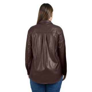 Foto 3 | Foto 3 | Sobrecamisa de Vinipiel Roman Fashion para Mujer