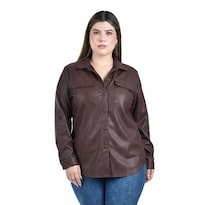 Sobrecamisa de Vinipiel Roman Fashion para Mujer