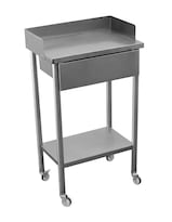 Mesa Pasteur Con Cajón Mindejal Mespascr Acero Inoxidable Gris Con Cajón Y Ruedas