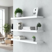 Kit 3 Repisas Flotantes Varizo Blancas Estantes Minimalista 30x15 cm