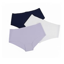 Panty Invisible Paqx3 Lili Pink Tipo Hipster Color Azul Oscuro / Marfil / Morado