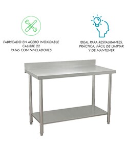 Foto 7 | Foto 7 | Mesa A Pared 120x60 Mindejal Mespar12 Acero Inoxidable A Pared