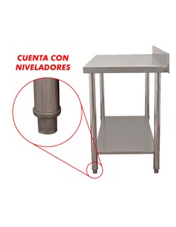 Foto 3 | Foto 3 | Mesa A Pared 146x60 Mindejal Mesap146 Acero Inoxidable Con Ruedas