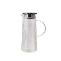 Jarra Vidrio Giza Tapa Acero Inoxidable 1.3 Litros Hogar Color Transparente