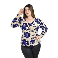 Blusa Roman Fashion con Fruncido para Mujer