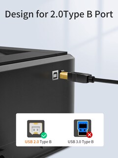 Foto 4 | Foto 4 | Cablecreation Cable Usb C A Usb B Para Impresora 2m Paquete De 3 Negro - Venta Internacional.