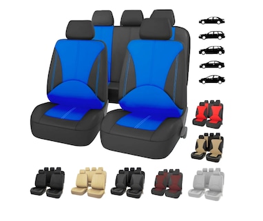 Foto 1 | Foto 1 | Asientos Universales De Cuero Color Azul