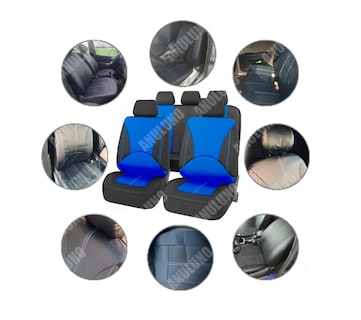 Foto 3 | Foto 3 | Asientos Universales De Cuero Color Azul
