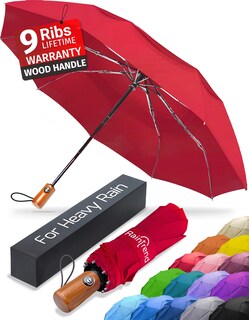 Foto 1 | Foto 1 | Paraguas Premium Para Viaje Raintrend Resistente Al Viento Rojo Con Dosel De 115 Cm - Venta Internacional.