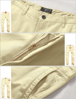 Foto 5 | Foto 5 | Pantalones Casual Ajustados Y Cónicos De Frente Plano Para Hombre Beige - Venta Internacional.