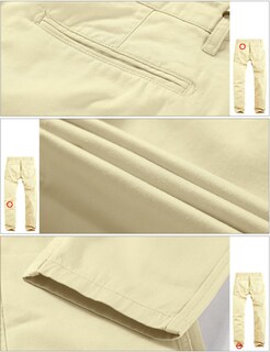 Foto 6 | Foto 6 | Pantalones Casual Ajustados Y Cónicos De Frente Plano Para Hombre Beige - Venta Internacional.