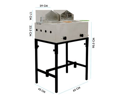 Foto 2 | Foto 2 | Freidora Doble Mindejal Fredob Acero Inoxidable Con Doble Tina