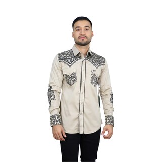 Foto 1 | Foto 1 | Camisa Platini Ecl10567 Beige Para Hombre 1 Pz