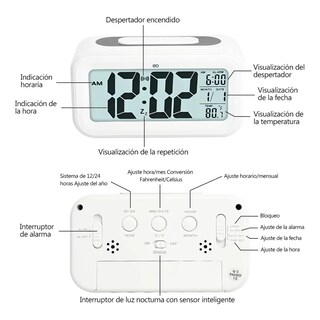Foto 3 | Foto 3 | Despertador Digital Eo Safe Imports Esi-22843 Blanco