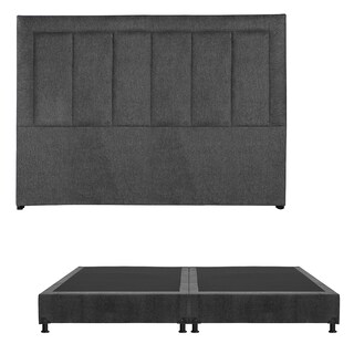 Foto 2 | Foto 2 | Cabecera Dicasa Davos Gris Carbón King Size + Box + Almohada 2pack + Protector Cloud + Sabanas Softy + Edredon Homy