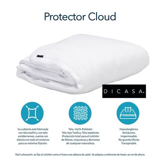 Foto 5 | Foto 5 | Cabecera Dicasa Capri Chocolate King Size + Base Cama + Almohada 2pack + Protector Cloud + Sabanas Softy