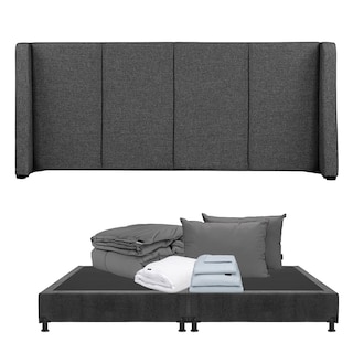 Foto 1 | Foto 1 | Cabecera Dicasa Milan Gris Carbón King Size + Box + Almohada 2pack + Protector Cloud + Sabanas Softy + Edredon Homy