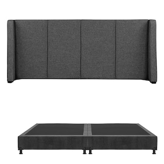 Foto 2 | Foto 2 | Cabecera Dicasa Milan Gris Carbón King Size + Box + Almohada 2pack + Protector Cloud + Sabanas Softy + Edredon Homy