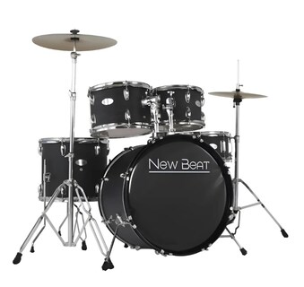 Foto 2 | Foto 2 | Batería Acústica New Beat Modelo Nb-ds400 Con Pedal Banco Negro Mate 5 Piezas