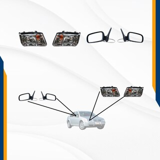 Foto 2 | Foto 2 | Faros Jetta Bola Ambar A4 99 00 01 02 03 04 05 06 07 Con Espejos Y Calaveras Depo