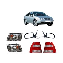 Faros Jetta Bola Ambar A4 99 00 01 02 03 04 05 06 07 Con Espejos Y Calaveras