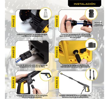 Foto 4 | Foto 4 | Hidrolavadora Lab.g Electrica 1400w 1600 Psi Alta Presion 127 v Amarilla