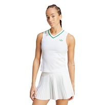 Playera De Tenis Sin Mangas Pro Climacool Adidas Blanco Mujer