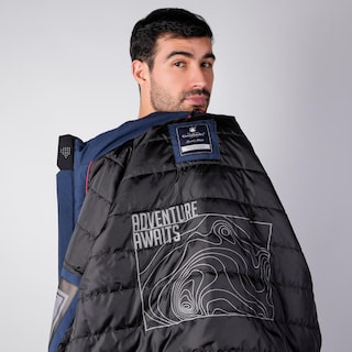 Foto 8 | Foto 8 | Chamarra Rompevientos Para Hombre Con Gorro Y Bolsillo Interno Greenlander Azul Marino