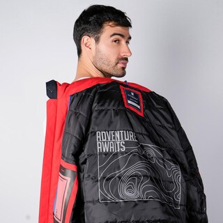 Foto 8 | Foto 8 | Chamarra Rompevientos Para Hombre Con Gorro Y Bolsillo Interno Greenlander Rojo