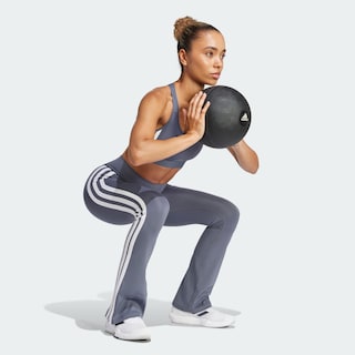 Foto 7 | Foto 7 | Mallas Optime Essentials 3 Franjas Acampanadas Adidas Negro Mujer