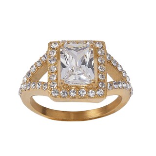 Foto 2 | Foto 2 | Anillo De Compromiso Luckyly Navi Baño Oro 18k O Acabado Brillante De Acero Inoxidable Con Zirconia Cúbica