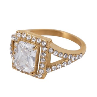 Foto 3 | Foto 3 | Anillo De Compromiso Luckyly Navi Baño Oro 18k O Acabado Brillante De Acero Inoxidable Con Zirconia Cúbica