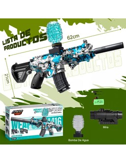 Foto 3 | Foto 3 | Pistola De Hidrogel Eléctrica M416 Azul Petukita Box
