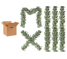 Guirnalda Belug Eucalipto Artificial Planta Decoración Con Flor 5p Verde