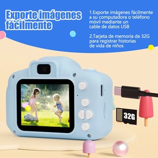 Foto 7 | Foto 7 | Juguete Belug Cámara Digital Hd De Doble Lente Para Niños Azul Delfin