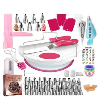 Foto 1 | Foto 1 | Juego De Boquillas Belug Base Espátula P/pasteles 200 Piezas Blanco Con Rosa