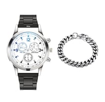 Relojes De Cuarzo Belug Casuales Impermeables Para Hombre 2 Pzas Plata