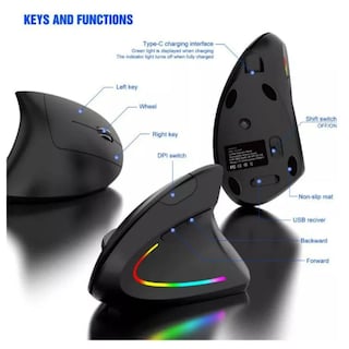 Foto 2 | Foto 2 | Ratón Xtellar Vertical Inalámbrico Recargable Ergonómico De 2 4 G Color Rosa