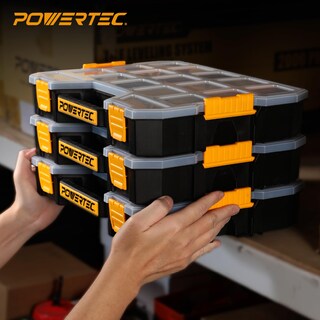 Foto 7 | Foto 7 | Caja Organizadora De Herramientas Powertec Apilable Con 17 Compartimentos - Venta Internacional.