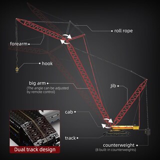 Foto 3 | Foto 3 | Kit De Bloques De Construcción Mould King Crawler Crane Lr13000 Con Motor - Venta Internacional.