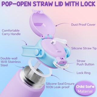 Foto 4 | Foto 4 | Botella De Agua Fimibuke Kids Con Aislamiento De 420 Ml Con Tapa Y Asa - Venta Internacional.