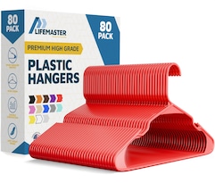 Perchas Lifemaster De Plástico Pesado 80 Unidades Color Marrón - Venta Internacional.