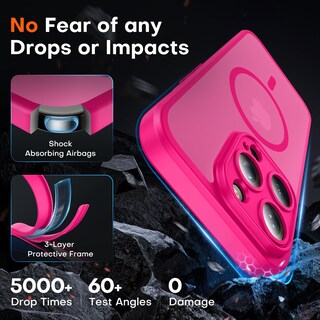 Foto 4 | Foto 4 | Funda Magnética Tocol Para Iphone 15 Pro De 6.1 Pulgadas Color Rosa Intenso - Venta Internacional.