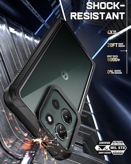 Foto 6 | Foto 6 | Funda Poetic Guardian Para Motorola Moto G 5g 2025 Color Negro Y Transparente - Venta Internacional.