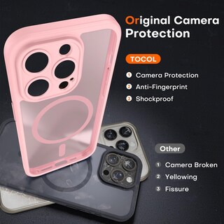 Foto 5 | Foto 5 | Funda Magnética Tocol Para Iphone 15 Pro De 6.1 Pulgadas Rosa Claro - Venta Internacional.