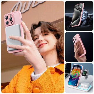 Foto 6 | Foto 6 | Funda Magnética Tocol Para Iphone 15 Pro De 6.1 Pulgadas Rosa Claro - Venta Internacional.